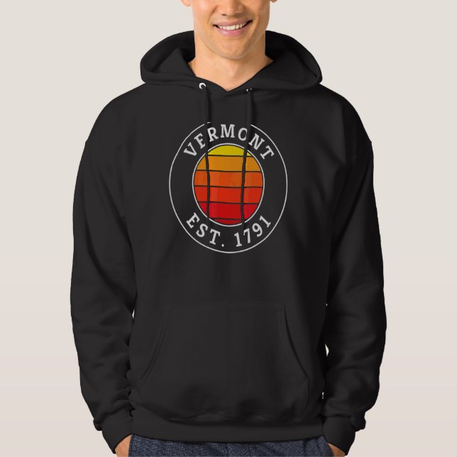 Vermont Retro Sunset Graphic Hoodie (Framsida)