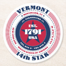 Vermont Rött vitt blått typografi