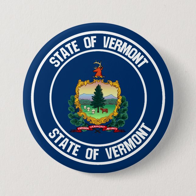 Vermont Round Emblem Knapp (Framsida)
