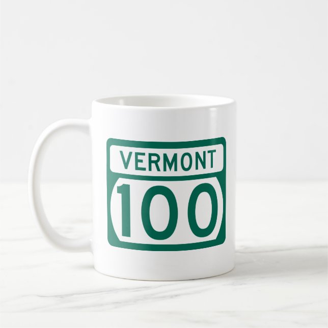 Vermont Route 100-vägskylt Kaffemugg (Vänster)