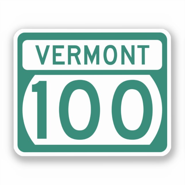 Vermont Route 100-vägskylt Klistermärken (Framsida)