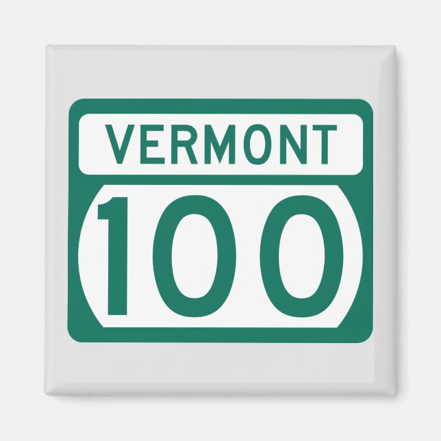 Vermont Route 100-vägskylt Magnet (Framsidan)