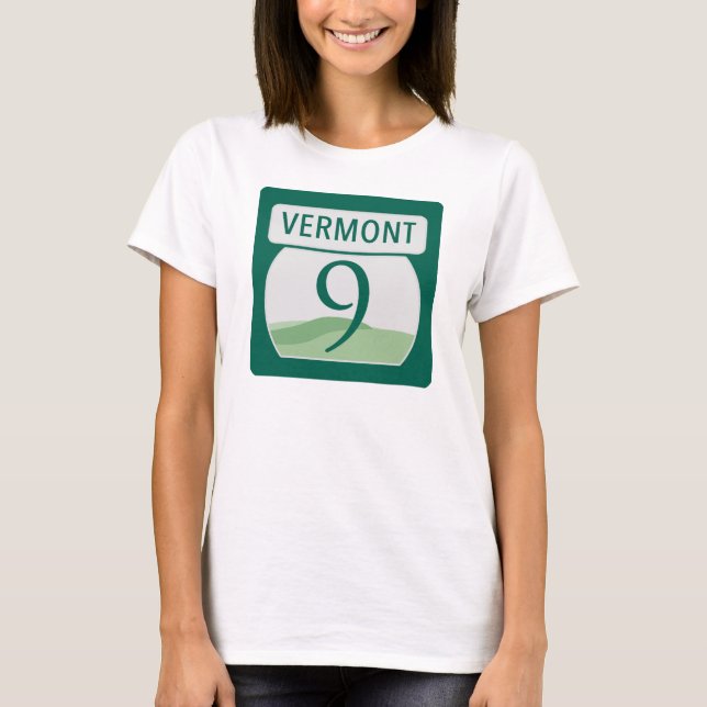 Vermont Route 9 T-Shirt (Framsida)