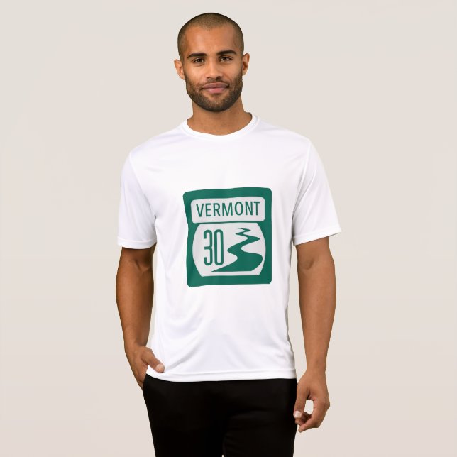 Vermont Rt. 30 Vägskyltar T-Shirt (Hel framsida)