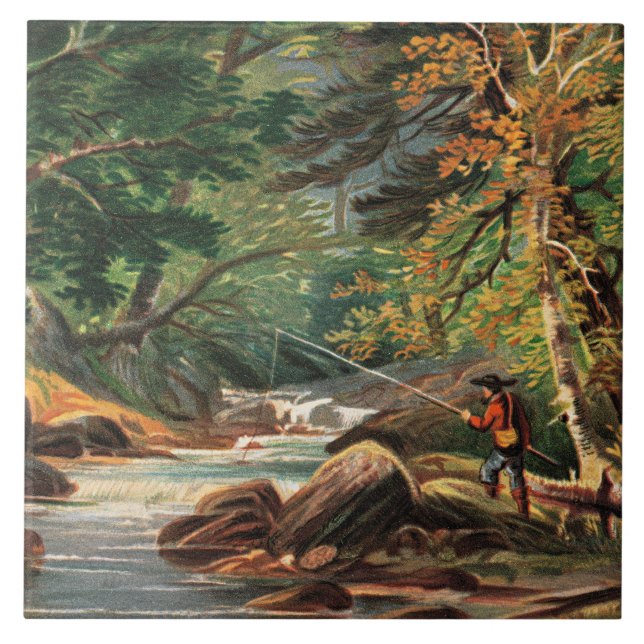 Vermont Scenery, The Trout Stream, Kakelplatta (Framsidan)