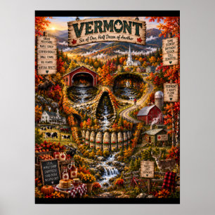 Vermont Skalle Konsttryck State of Mind Poster