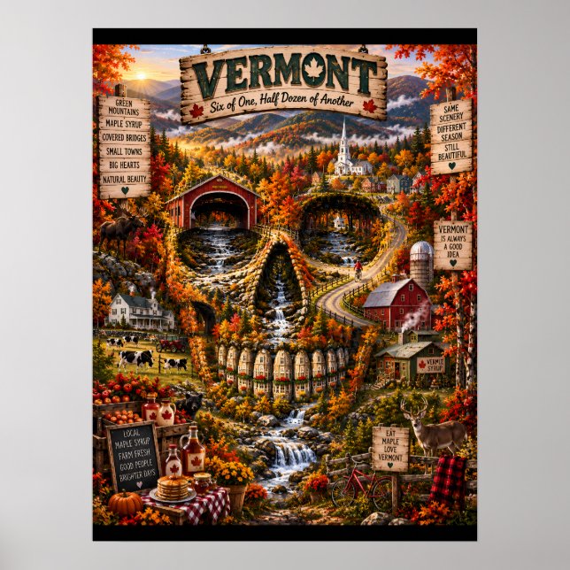 Vermont Skalle Konsttryck | State of Mind Poster (Framsidan)