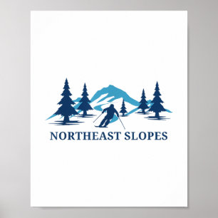 Vermont Ski Resort Skiing - Skier - nordost - Slop Poster