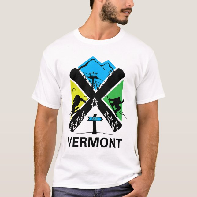 Vermont Ski T Shirt - Skiing And Snowboard Accesso (Framsida)