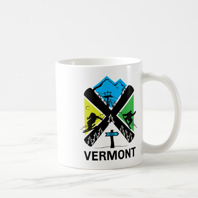 Vermont Ski T Shirt - Skiing And Snowboard Accesso Kaffemugg (Höger)