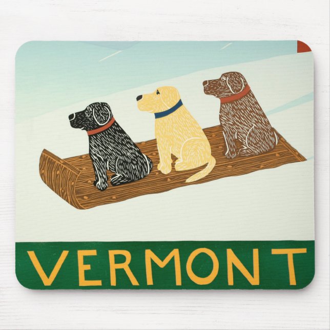 Vermont Sled Hundar Mousepad - Stephen Huneck Musmatta (Framsidan)