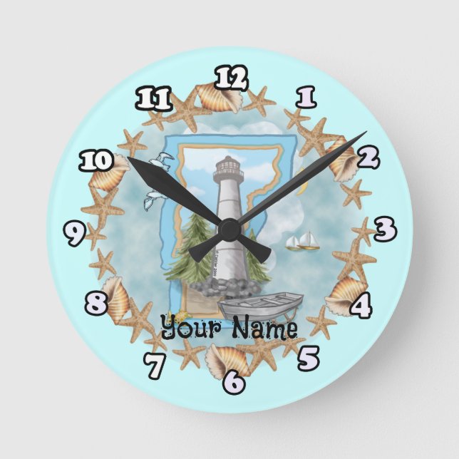 Vermont Snäckors fyr Rund Klocka (Framsida)