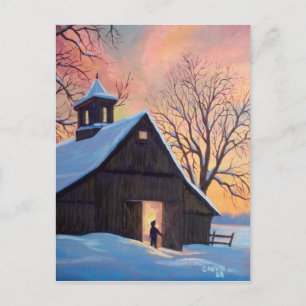 Vermont Snöig Ladugård vykort