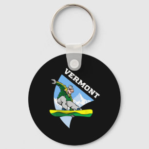 Vermont Snowboarding Snowboarder Kids Children Boy Nyckelring