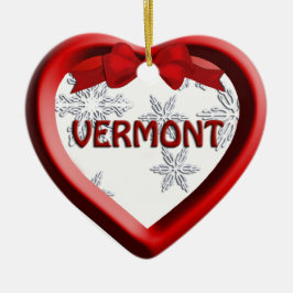 Vermont Snowflake Heart jul Ornament