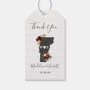 Vermont State Destination Rustic Bröllop Tack Presentetikett