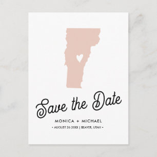 VERMONT State Destination Wedding ANY FÄRG Meddelande Vykort