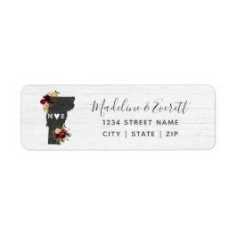 Vermont State Destinations-Returadress Returadress Etikett