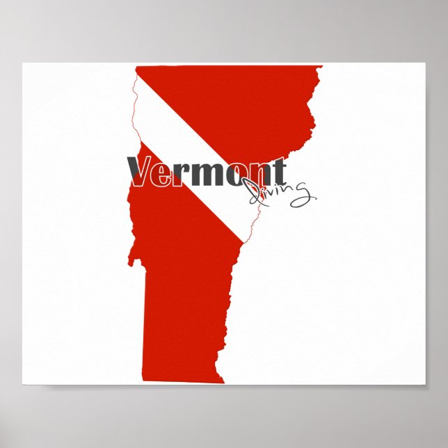 Vermont State Dive Flagga Poster (Framsidan)