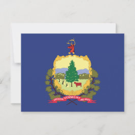 Vermont State Flag Pine Tree Cow Maple Mountain Vykort
