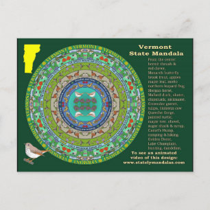 Vermont State Mandala vykort