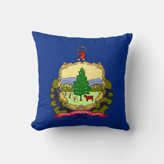 Vermont Statlig flagga American MoJo Pillow Kudde (Framsida)