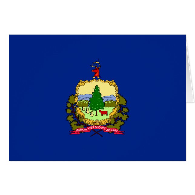 Vermont Statlig flagga Design Hälsningskort (Framsidan Horizontal)