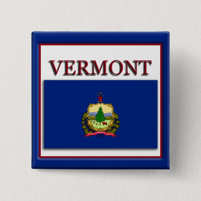 Vermont Statlig flagga Design-knapp Knapp (Framsida)