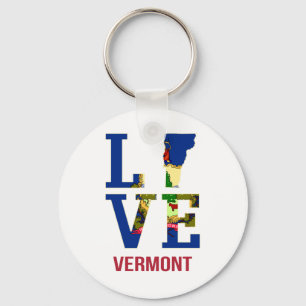 Vermont Statlig flagga Kärlek Nyckelring