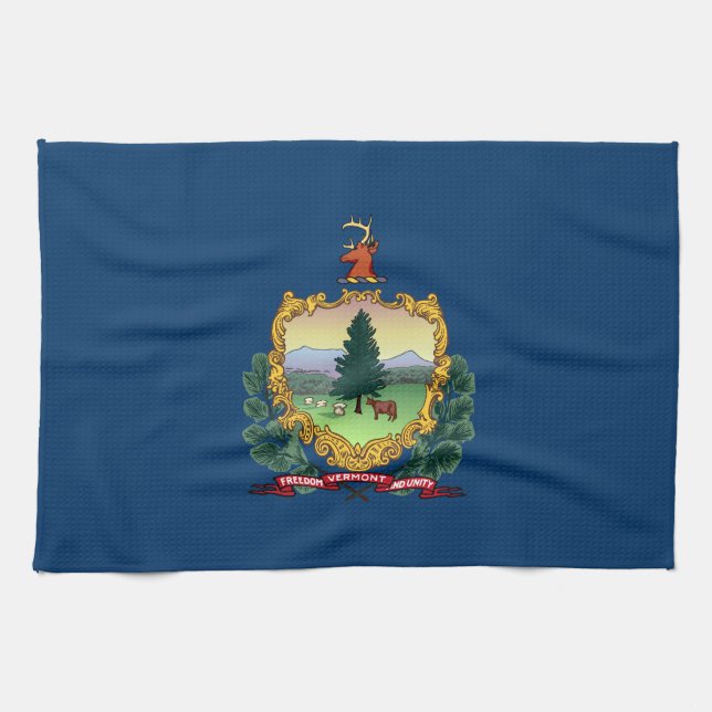 Vermont Statlig flagga Kökshandduk (Horisontell)
