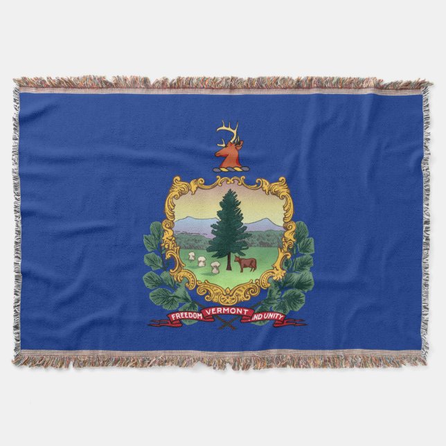 Vermont Statlig flagga Skriv ut Patriotic Filt (Framsidan)