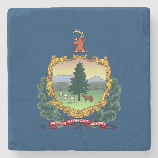 Vermont Statlig flagga Stenunderlägg (Framsidan)