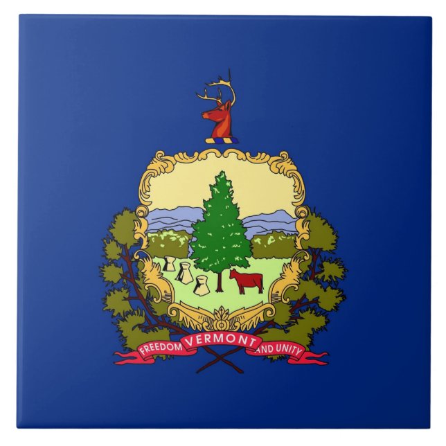Vermont Statlig flagga Tile Kakelplatta (Framsidan)