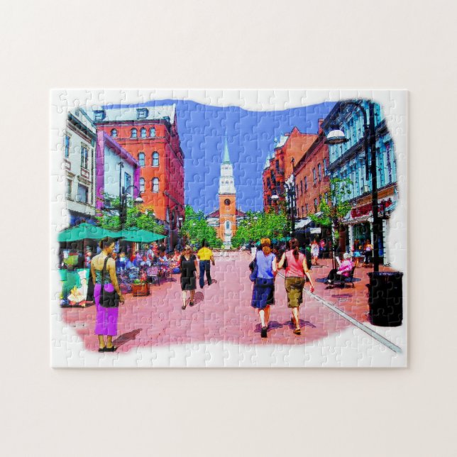Vermont Street Painting Jigszle Puzzle Pussel (Horisontell)