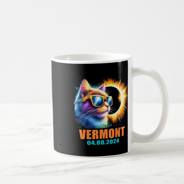 Vermont Total Solar Eclipse 2024 Cat Solar Eclipse Kaffemugg (Höger)
