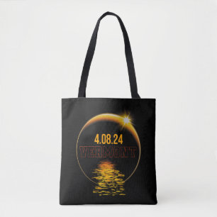 Vermont Total Solar Eclipse April 8 2024 USA Karta Tygkasse