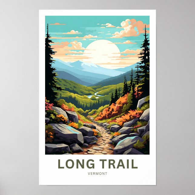 Vermont Travel för långa spår Skriv ut Poster (Framsidan)