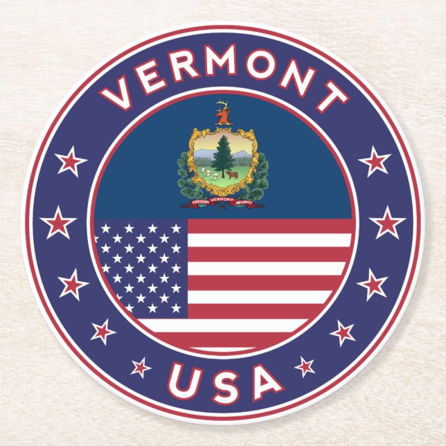 Vermont Underlägg Papper Rund (Framsidan)