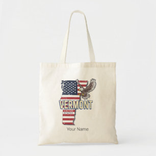 Vermont United Stater Retro State Karta Vintage US Tygkasse