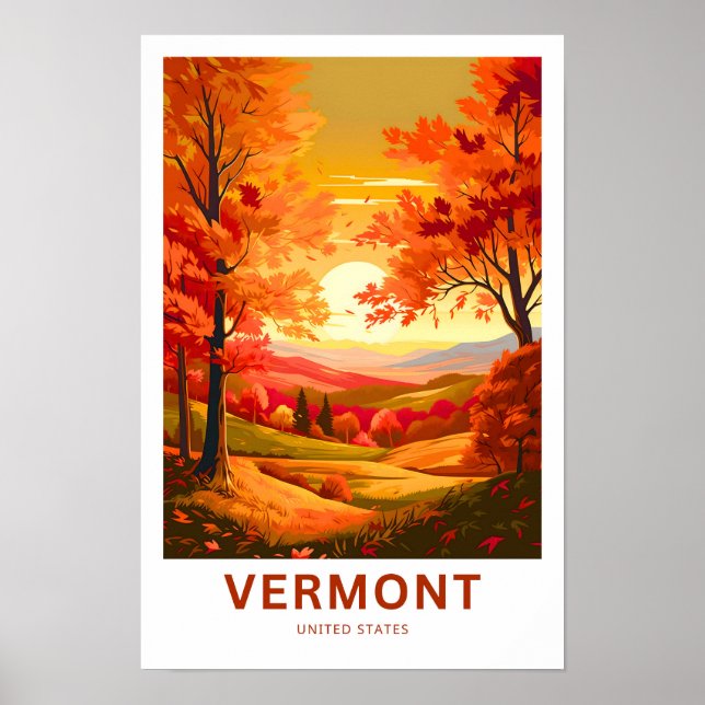 Vermont United Stater Travel Print Poster (Framsidan)