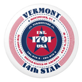 Vermont US State Rött vitt blått Typography Knopp