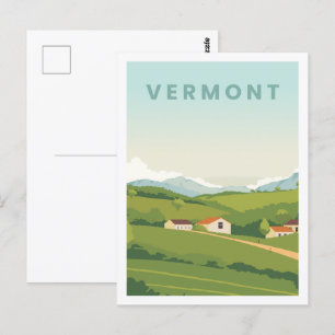 Vermont USA Berömd Travel Ställe Illustration Vykort