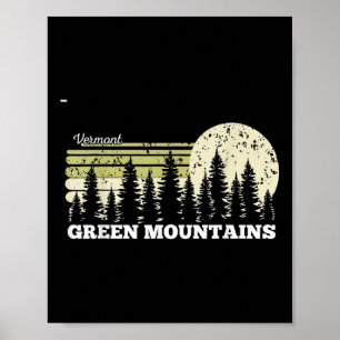 Vermont Vandring Gröna Berg Träd Natur Skog Poster
