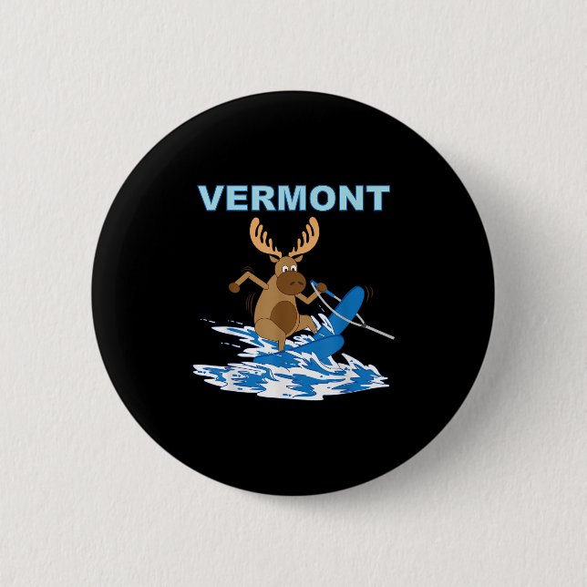 Vermont Vatten Skiing Moose Moose Sjö Vacation Knapp (Framsida)
