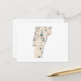Vermont Vintage Bild Karta Antique State Diagram Vykort