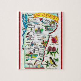 Vermont Vintage Karta Puzzle Pussel