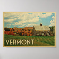 Vermont Vintage resor Poster Farm Land höst