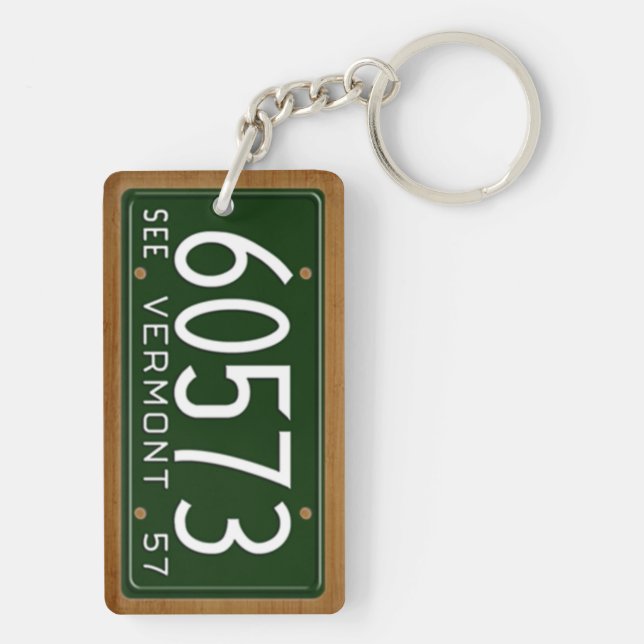 Vermont vintageregistreringsskylt 1957 Keychain (Baksidan)