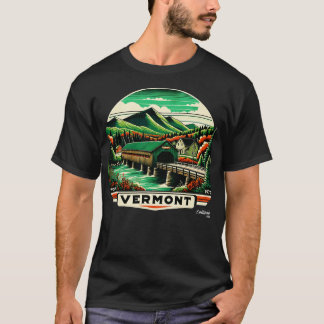Vermont Vistas Grönt Mountains Maple American Vint T Shirt