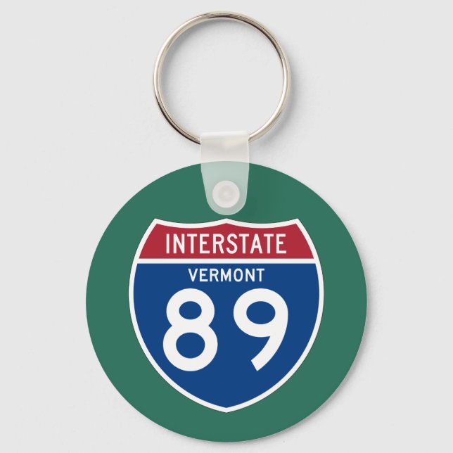 Vermont VT I-89 Interstate Highway Shield - Nyckelring (Framsida)